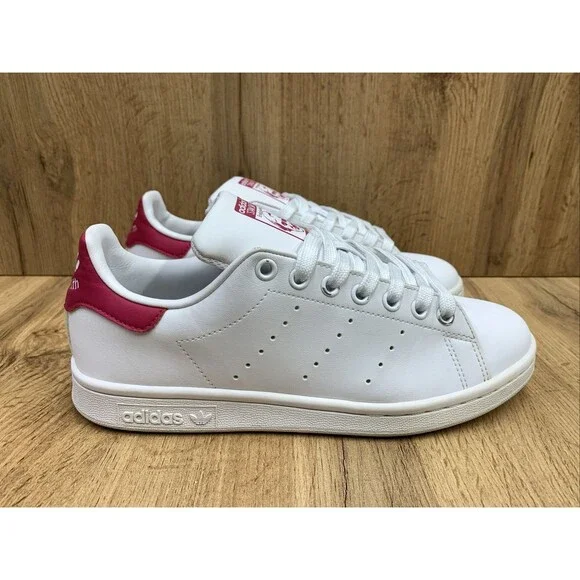 adidas Stan Smith Cloud White Bold Pink Low Top Sneaker Shoes FX7522 (GS) Size 6 - Picture 2 of 12
